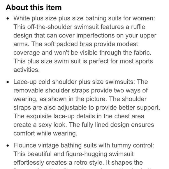 NWT DAVI Plus Size Ruffle Swimsuits WHITE SIZE - Picture 10 of 10